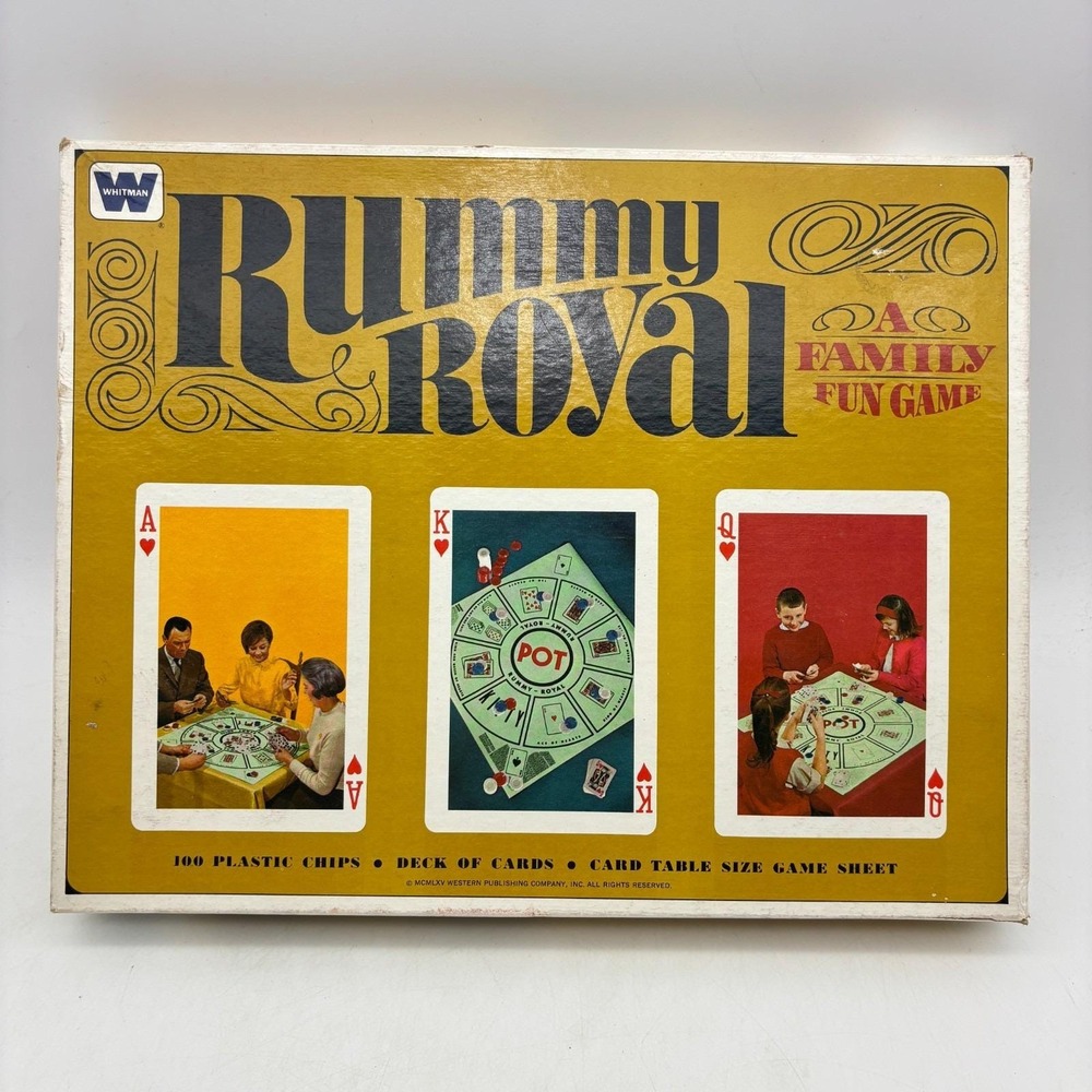 VINTAGE Rummy Royal Deluxe Edition COMPLETE Whitman 1965 Tripoley Cards Chips